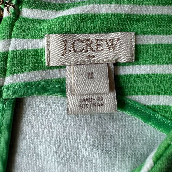 J. Crew Factory Green Striped Sleeveless Daybreak Ponte Knit Dress w Pockets M - Picture 3 of 4